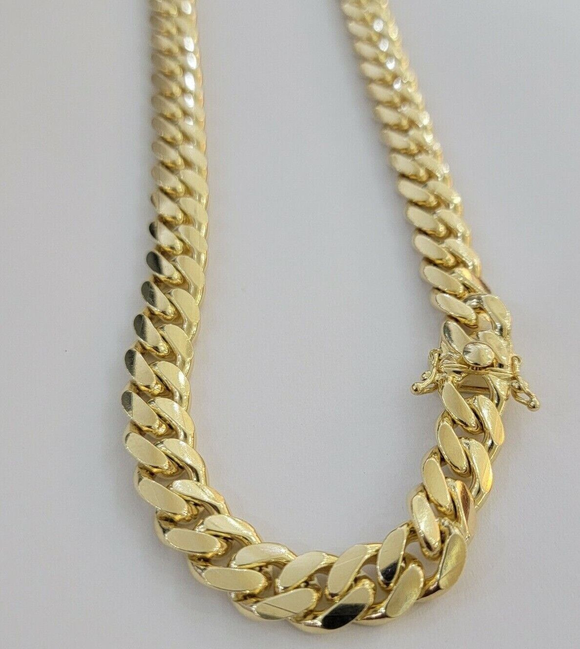11mm Miami Cuban Link Chain Necklace 10k Yellow Gold 24" 26 Inch Mens SOLID 10kt - GoldenlinQ